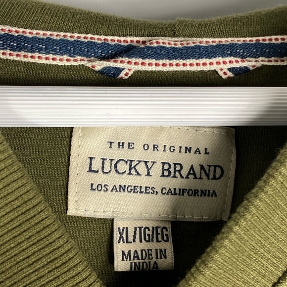 Lucky Brand Green Textured Hoodie Boys Size XL Pullover - Picture 3 of 9